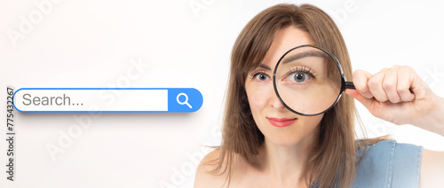 Woman is searching. Girl wi...