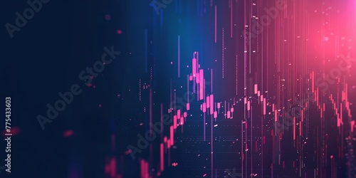 A colorful, abstract image of a cityscape with a pink and blue background. The image is full of lines and shapes, giving it a dynamic and energetic feel. The colors and shapes seem to be in motion