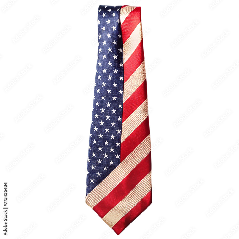 Patriotic Tie With American flag isolated on transparent background. Patriotic Tie With American flag isolated on transparent background.