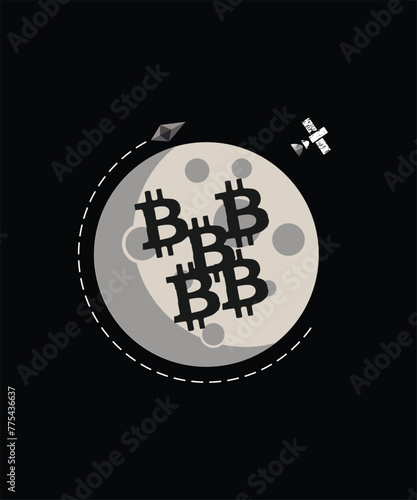 Stylish , fashionable and awesome Bitcoin typography art and illustrator, Print ready vector handwritten phrase Bitcoin T shirt hand lettered calligraphic design. Bitcoin Vector illustration bundle.
