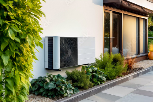 Domestic ground source heat pump environmentally friendly sustainable domestic heating green efficient consumer resource geothermal system renewable energy © RCH Photographic