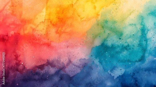 Close-up of an abstract colorful watercolor gradient fill background with watercolour stains. © Ziyan