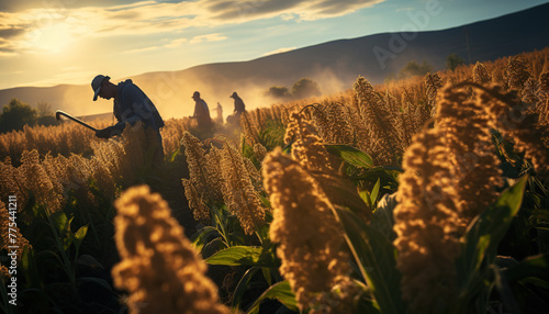 Quinoa harvest in the fields