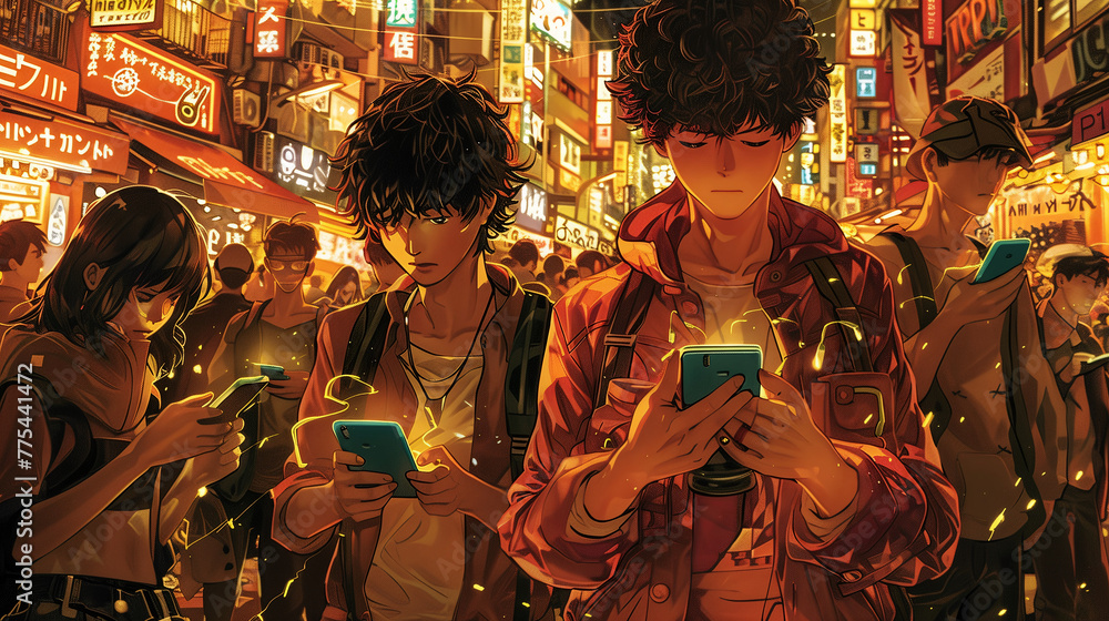 technology concept, hacking, networks, cyberpunk future, anime style technology concept, hacking, networks, cyberpunk future, anime style