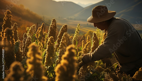 Quinoa harvest in the fields