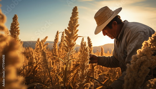 Quinoa harvest in the fields