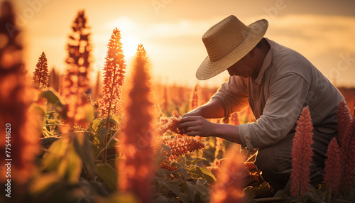 Quinoa harvest in the fields