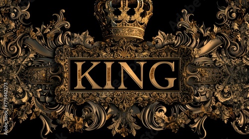 Royal elegance: captivating logo text king design, symbolizing majesty, authority, and regal sophistication, perfect for branding and marketing ventures