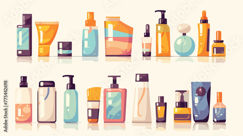Cosmetic bottles icon 2d flat cartoon vactor illust