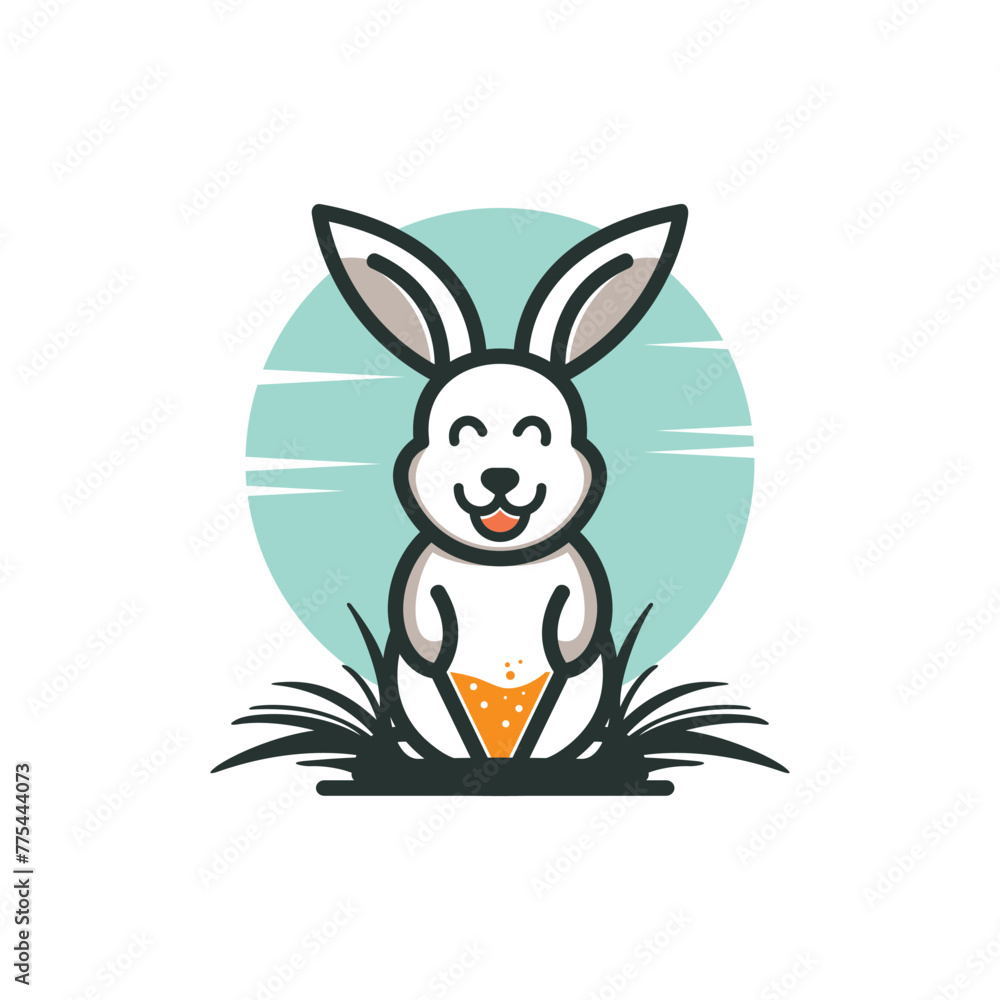 Fototapeta premium Cute Rabbit Logo Design