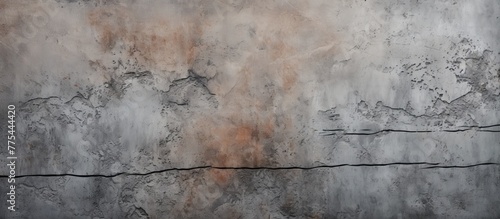 A close-up view of a wall featuring a wire and an old telephone attached to it, highlighting the details of the rustic elements photo