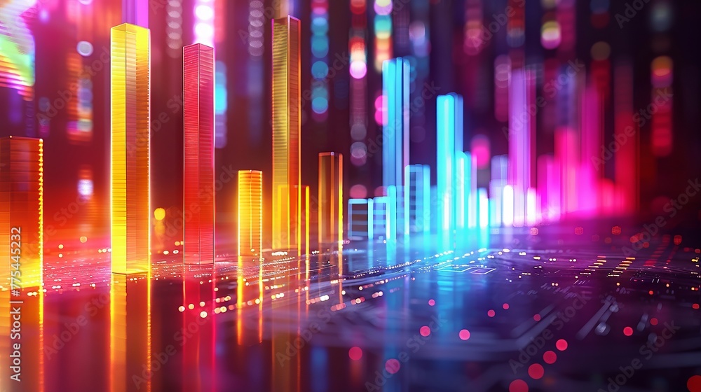 Colorful representation of online business metrics Colorful representation of online business metrics