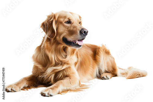 golden retriever puppy isolated on transparent background