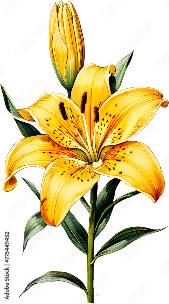 Obraz premium yellow lily isolated on white