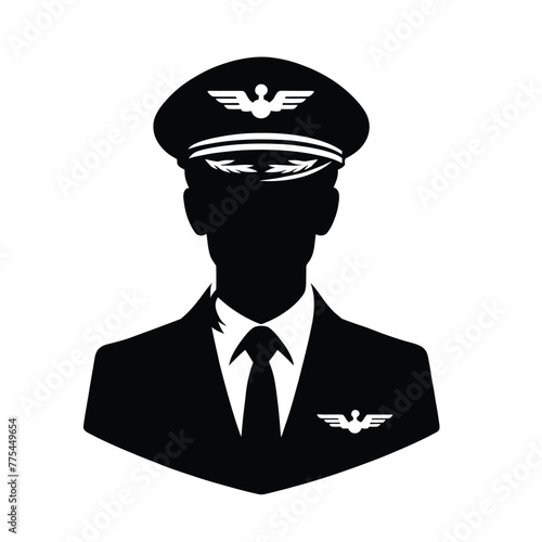 Pilot in Professional Attire Silhouette