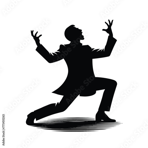 Actor in Dramatic Pose Silhouette