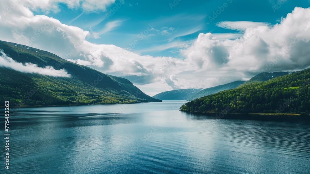 Majestic Mountain Lake Surrounded by Peaks Majestic Mountain Lake Surrounded by Peaks