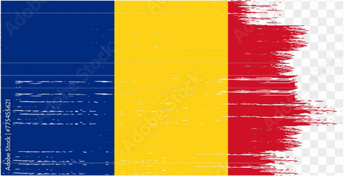 Romania brush paint textured isolated on png or transparent background. vector illustration