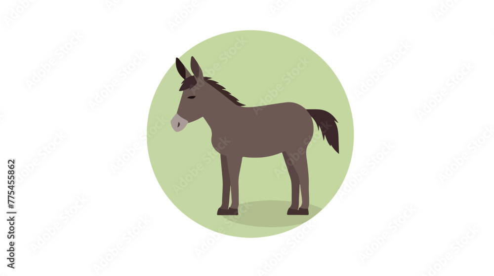 Donkey flat vector icon Flat design of farm animal