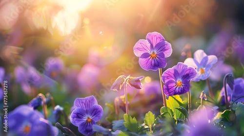 Wild violets in the garden 
