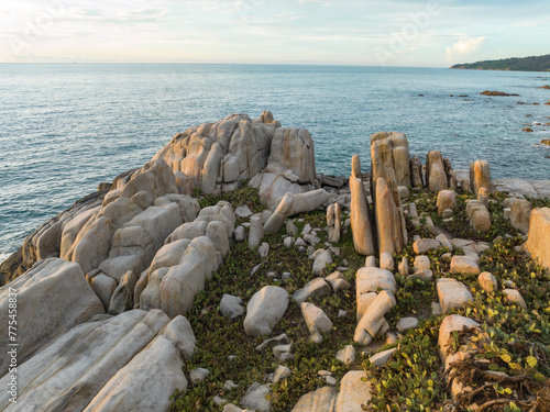 Rocks in the middle corner of Qizi Bay, Changjiang, Hainan, China photo