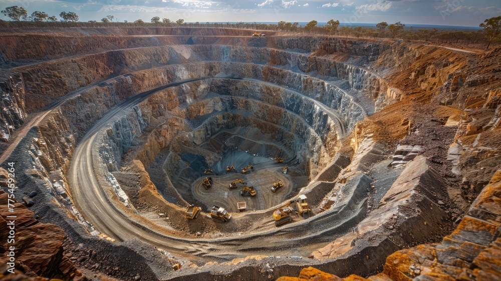 Australian Outback Diamond Mine: Workers Excavate Earth's Valuable Treasures