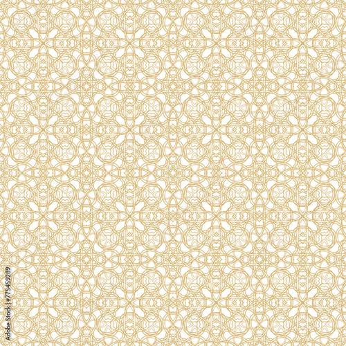 Fotografía Golden laced abstract mosaic  pattern on white  background