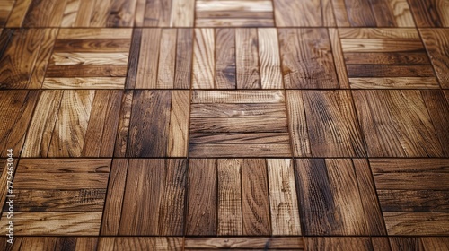 Create warmth with a wood tile flooring illustration for a background template  Ai Generated.