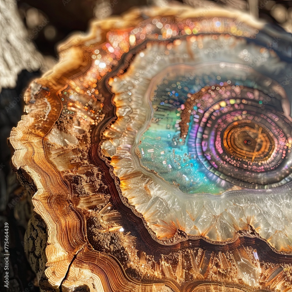 Obraz premium magical mystical wood slice 