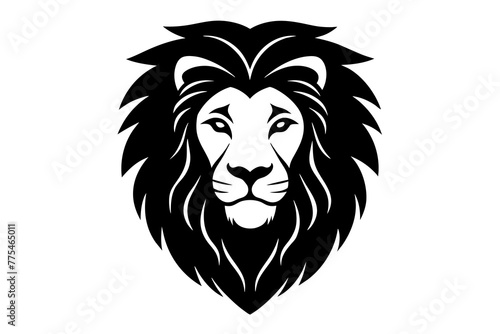 lion head silhouette vector art illustration 