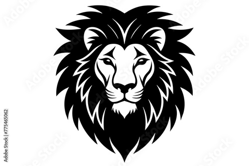 lion head silhouette vector art illustration 