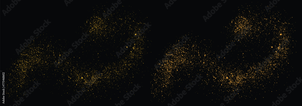 Fototapeta premium Gold glitter stardust confetti texture decoration background design