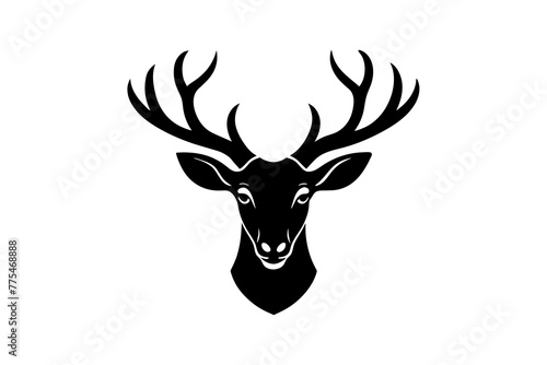 deer head silhouette vector art illustration