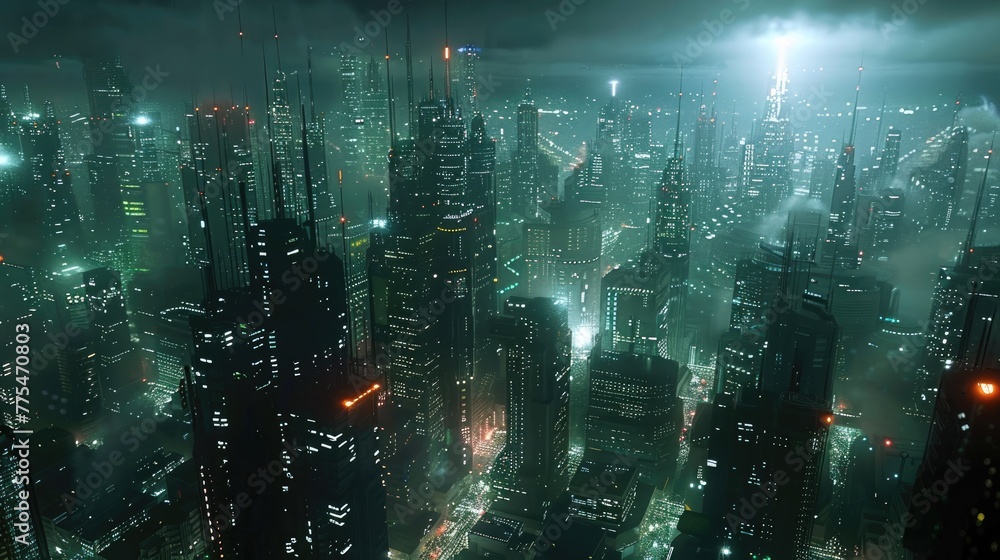 Cybernetic Hive City: A Vast Network of Millions Consciously Interconnected