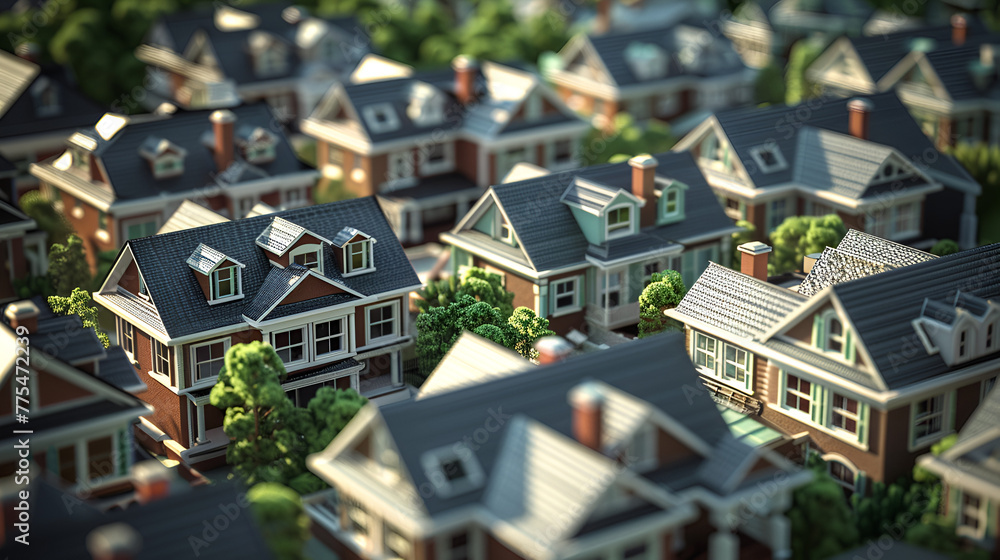 Ai generated 3d concept of housing scheme, real estate business as good investment