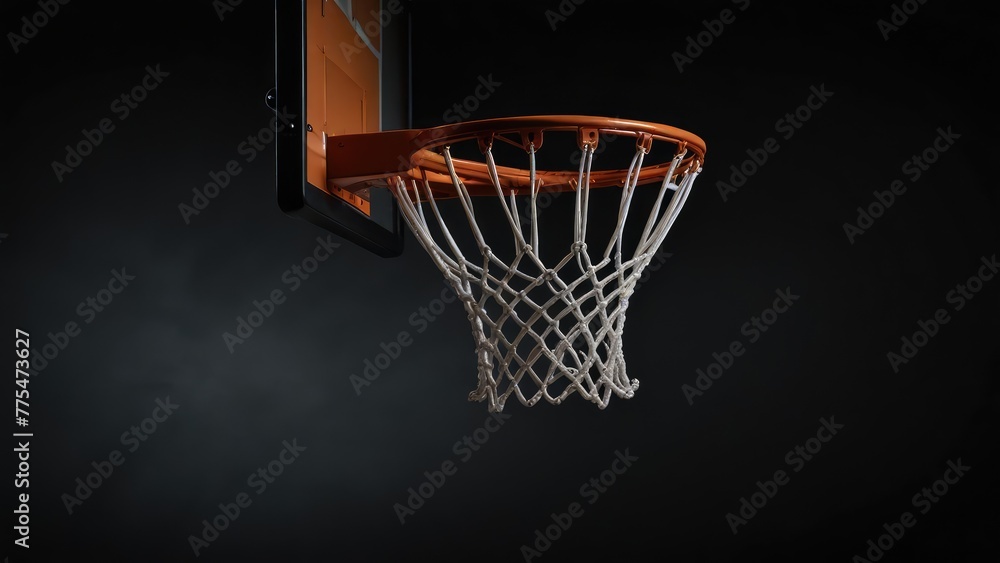 Basketball hoop in a dark background.Generative with AI