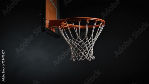 Basketball hoop in a dark background.Generative with AI © Marko