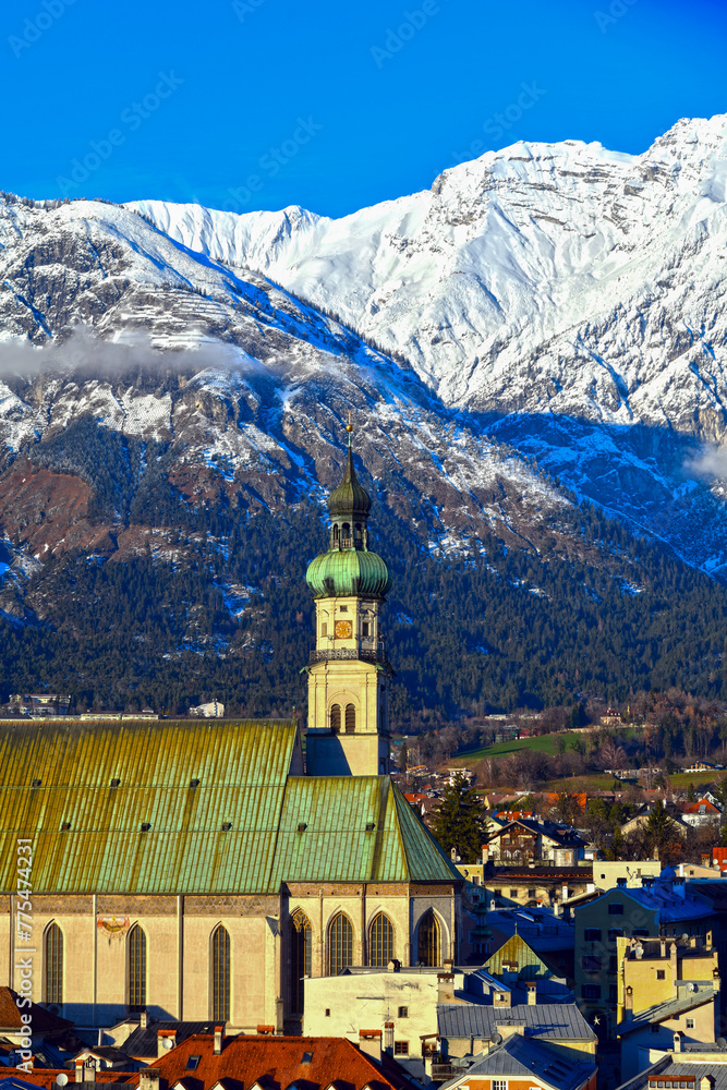 Panoramaansicht Hall in Tirol (Österreich)