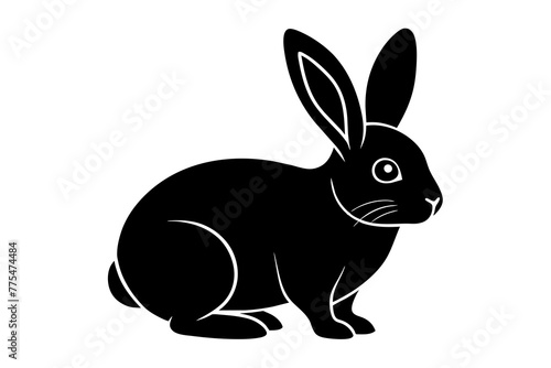 rabbit silhouette vector art illustration © Merry