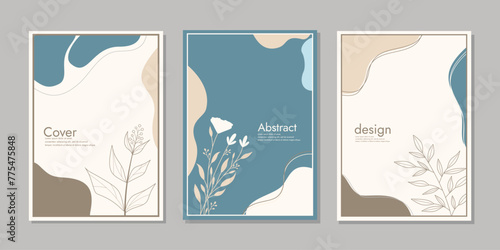 cover design with floral pattern. beauty botanical abstract background. size A4 For notebooks, planners, brochures, books, catalogs, school book.