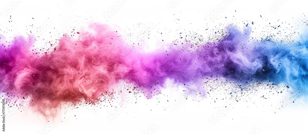 Colorful powder cloud thrown in the air