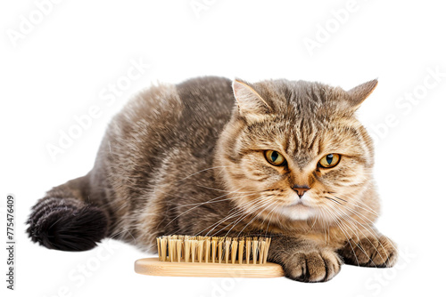 cat self grooming brush on a transparent Background photo