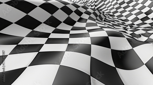Checkerboard wavy pattern