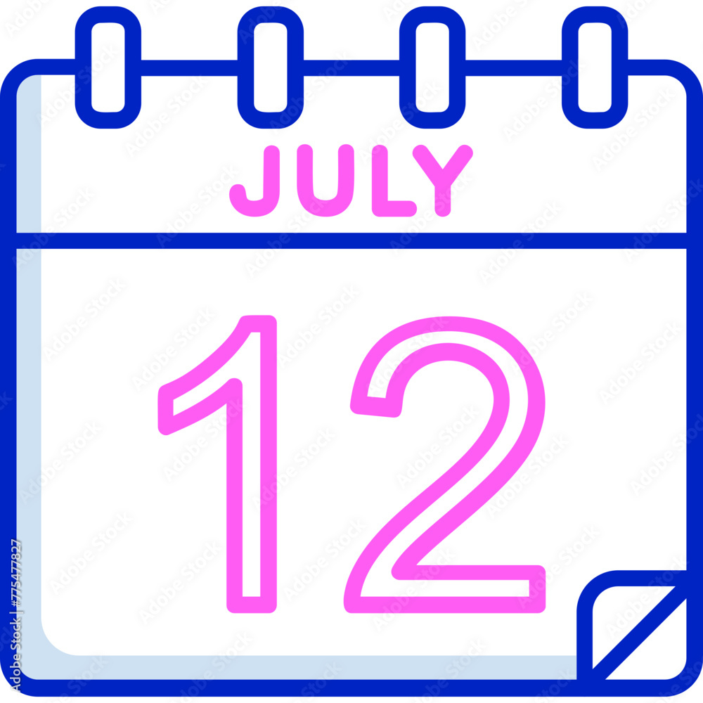 12 July Vector Icon Design 12 July Vector Icon Design