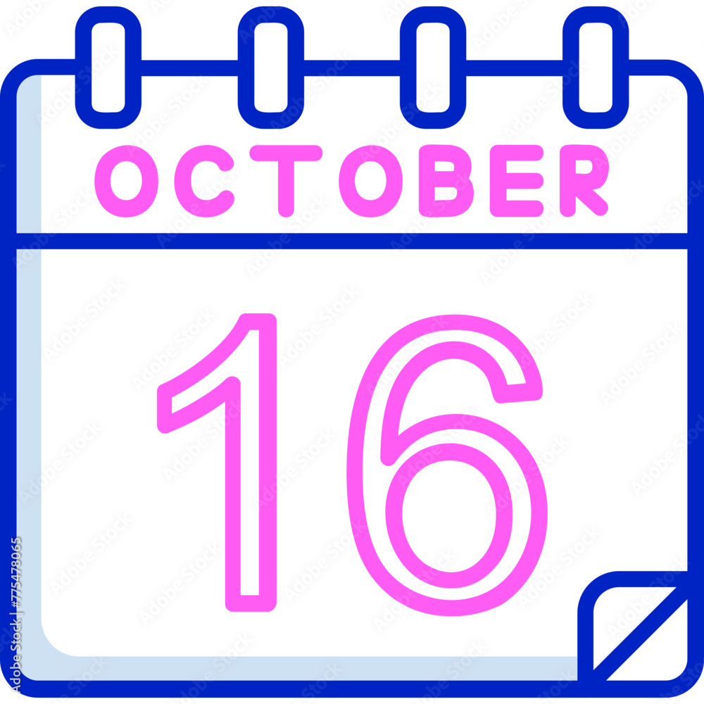 16 October Vector Icon Design 16 October Vector Icon Design