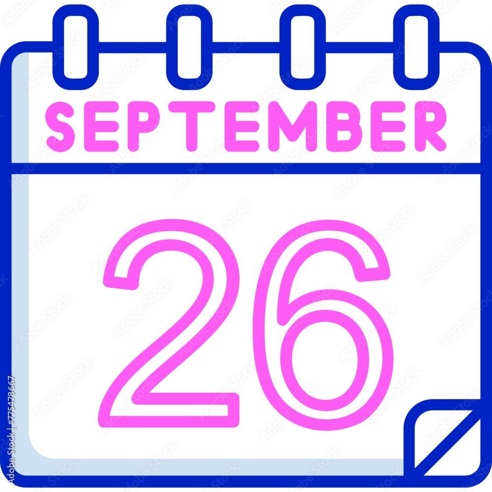 26 September Vector Icon Design 26 September Vector Icon Design
