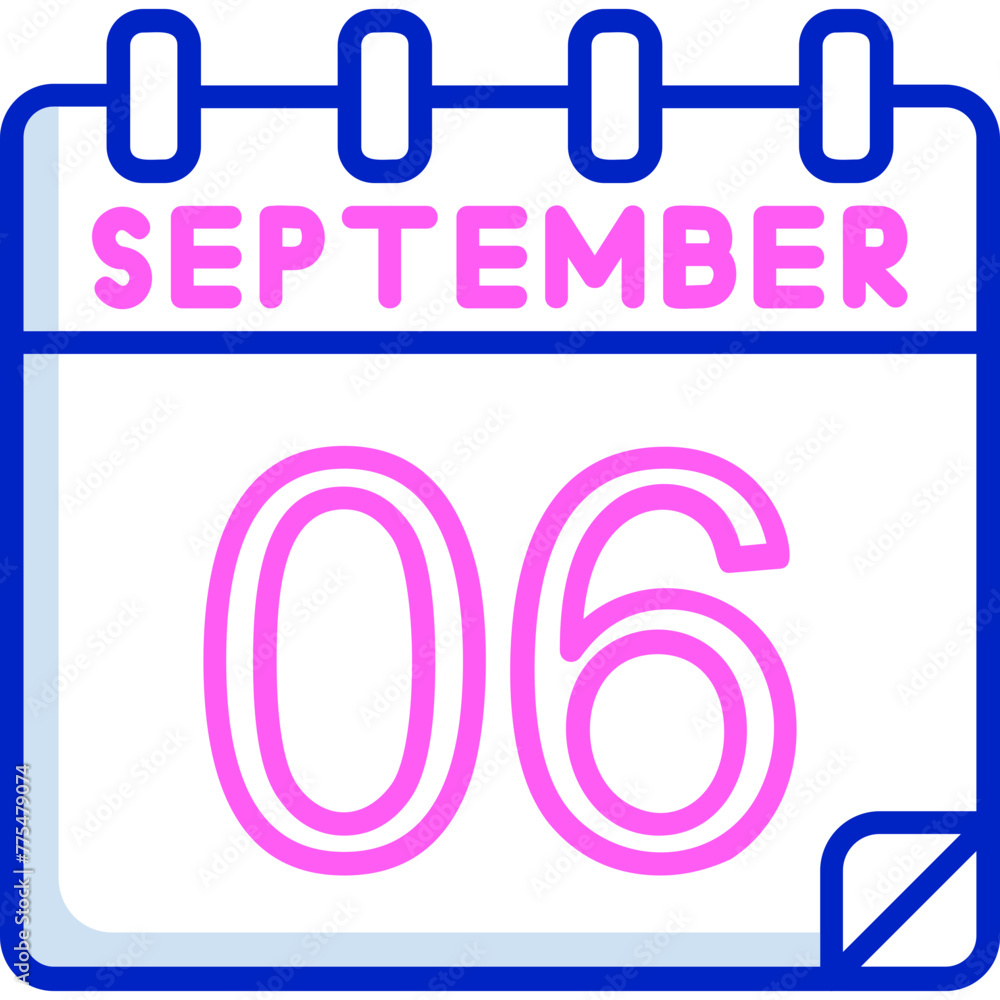6 September Vector Icon Design 6 September Vector Icon Design