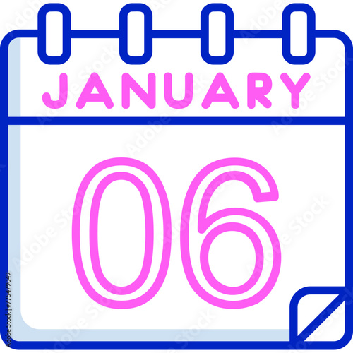 6 January Vector Icon Design