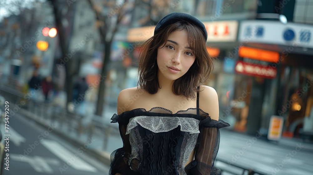 Fototapeta premium Portrait of a Young Woman in Urban Setting