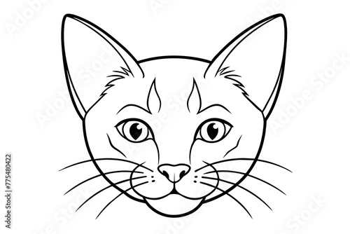 Fototapeta Naklejka Na Ścianę i Meble -  cat head silhouette vector art illustration